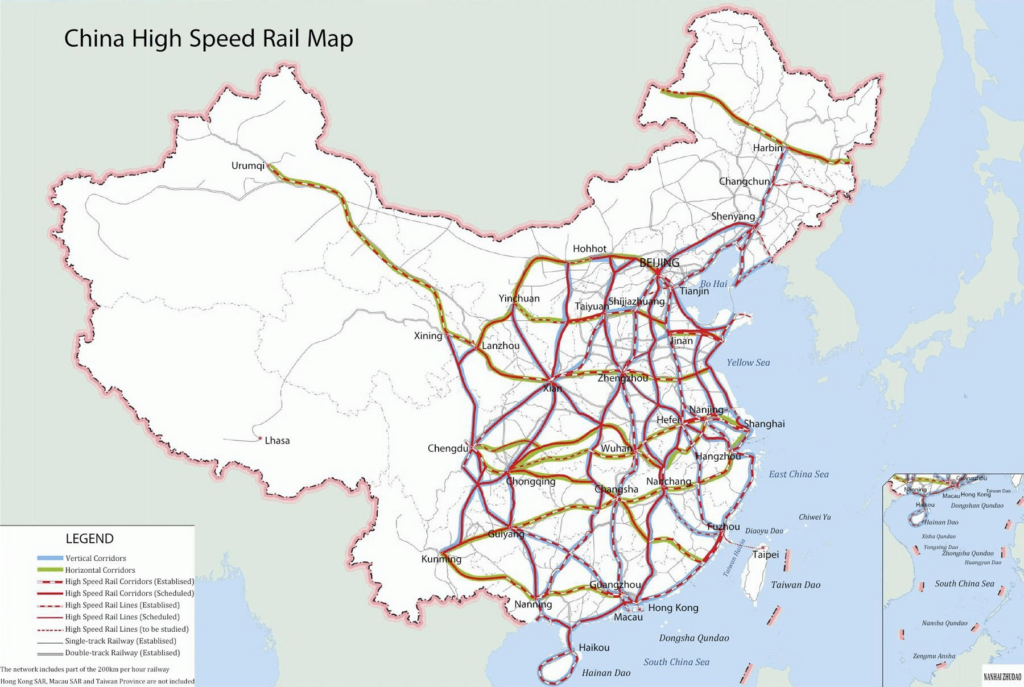 China High Speed Rail Map