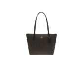 กระเป๋าโท้ท Coach Fiona Zip Tote Bag CBT18 (Walnut Wood Black)
