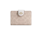 กระเป๋าสตางค์ Coach Medium Corner Zip Wallet CW786 (In Signature Canvas Sand Chalk)